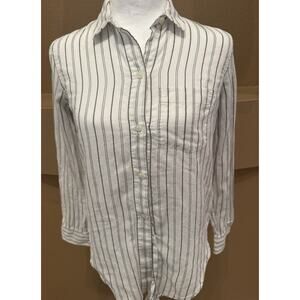Madewell Darcy Stripe Tie-Front Button Down Shirt Size XS